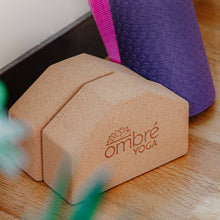 Load image into Gallery viewer, Two three inch ombre angled blocks next to a yoga mat